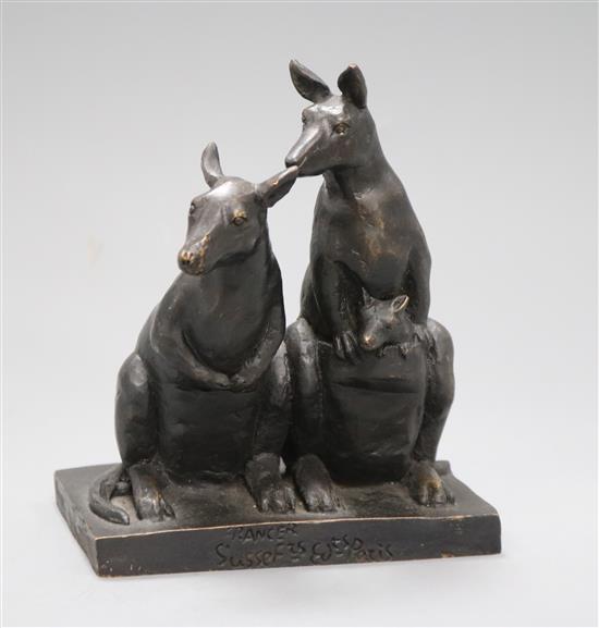 After Edward Sandoz, a bronze of kangaroo height 17cm